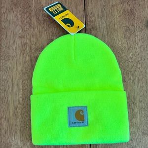 Brand new with tags bright neon yellow beanie. Carharrt brand.